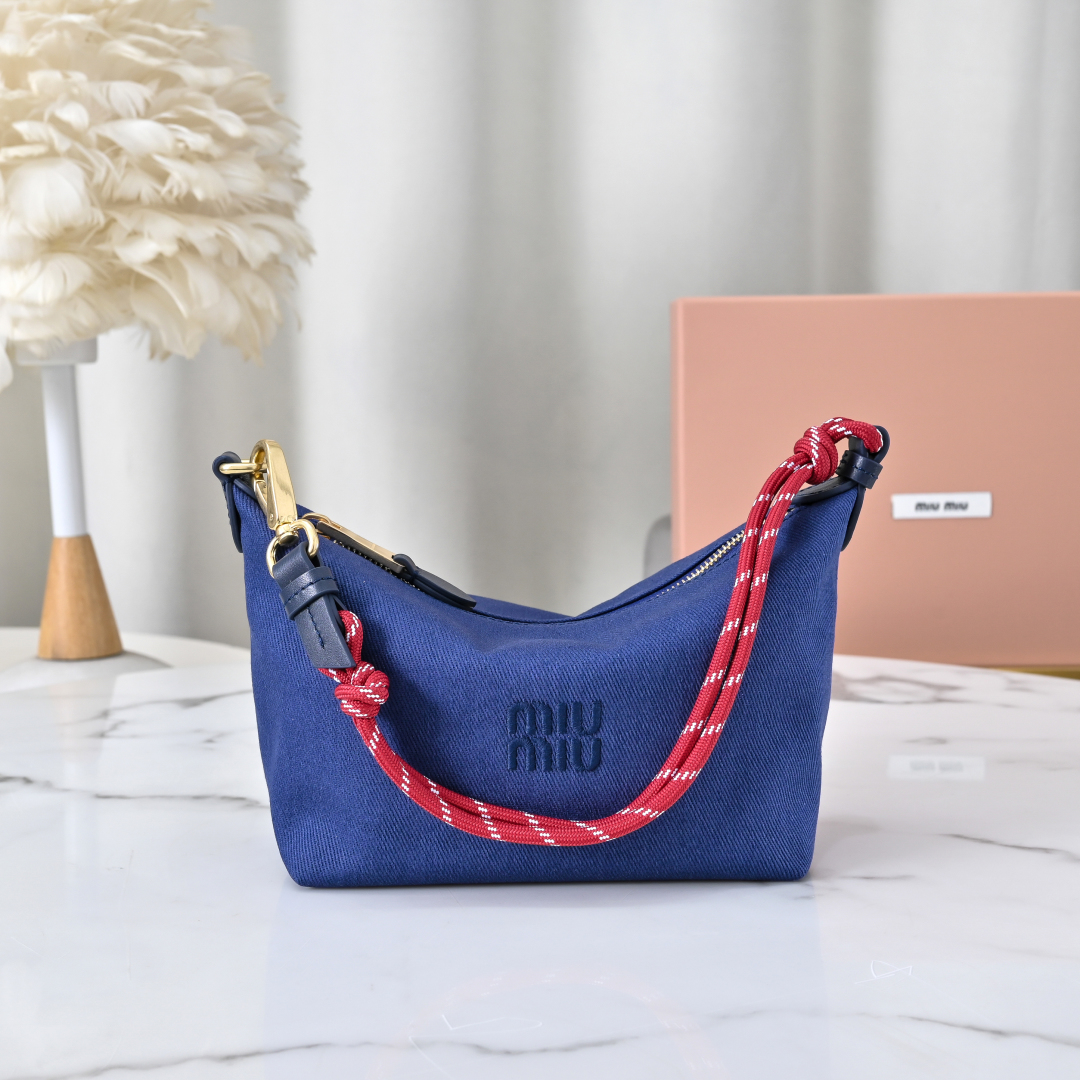 TOP Miu Miu Denim Lunch Box Bag 19*14*10cm - 3 Color