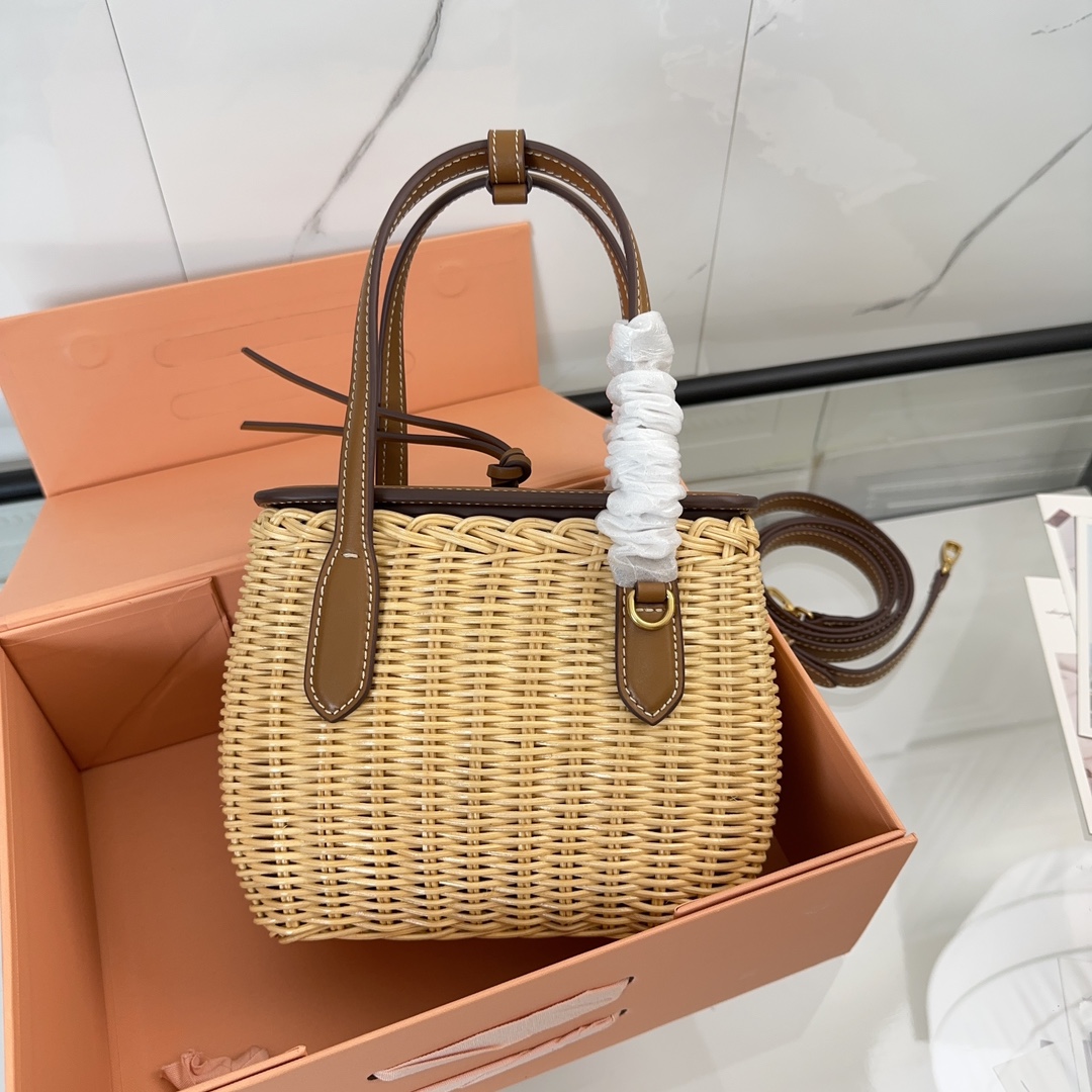 TOP Miu Miu Vine Edible Vegetable Basket Bag 15x20x8.5cm