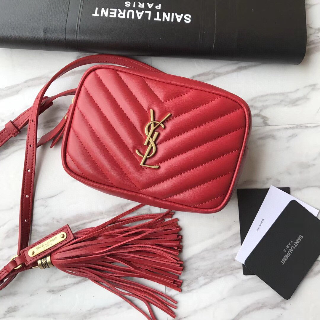 TOP Yves Saint Laurent YSL Loulou Belt Bag - Red