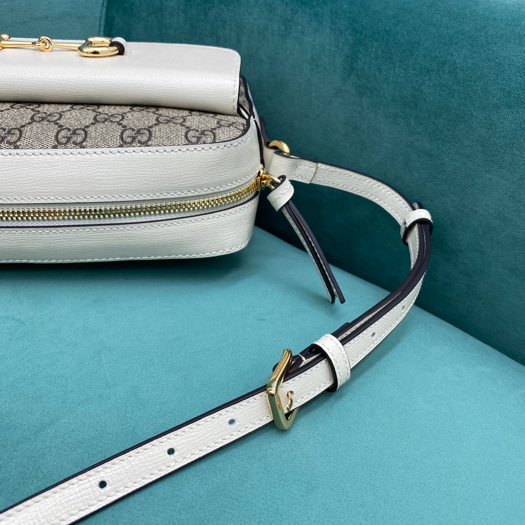 TOP GUCCI Horsebit 1955 Bag Small - White