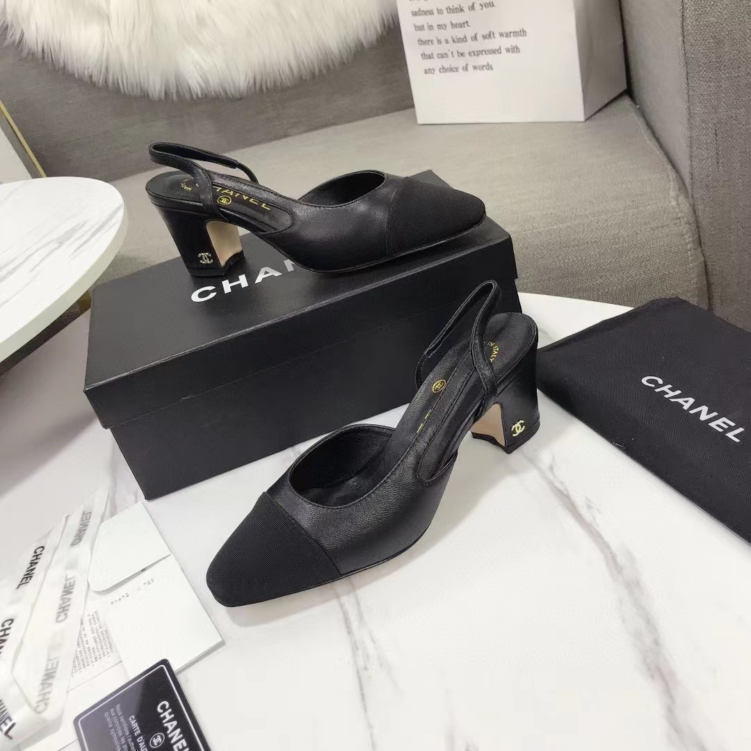 TOP CHANEL Pump Sling Back Black - 4 Colour