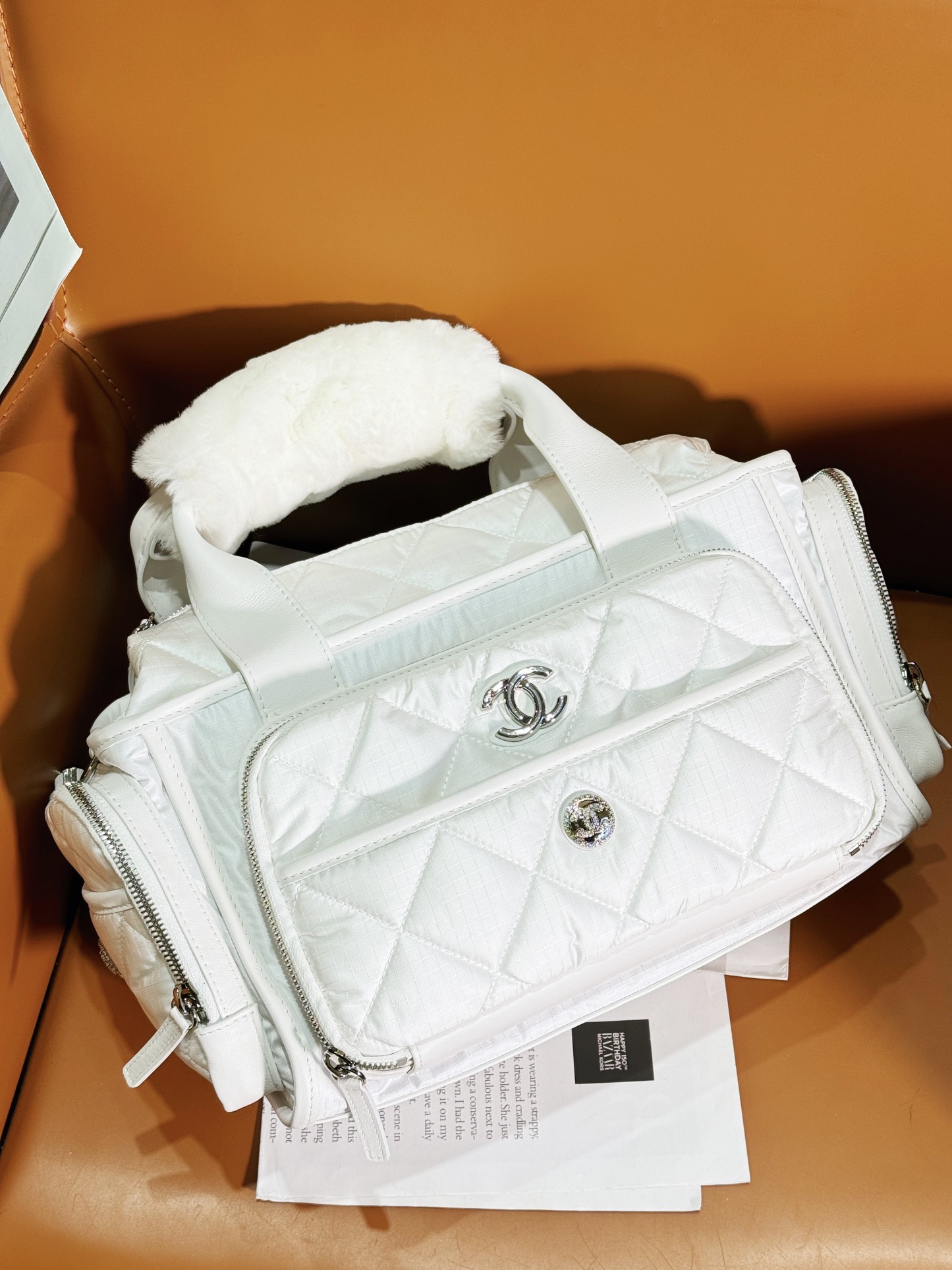 TOP CHANEL 24c Large Bowling Bags 16x35x20cm - SHW - Black/White