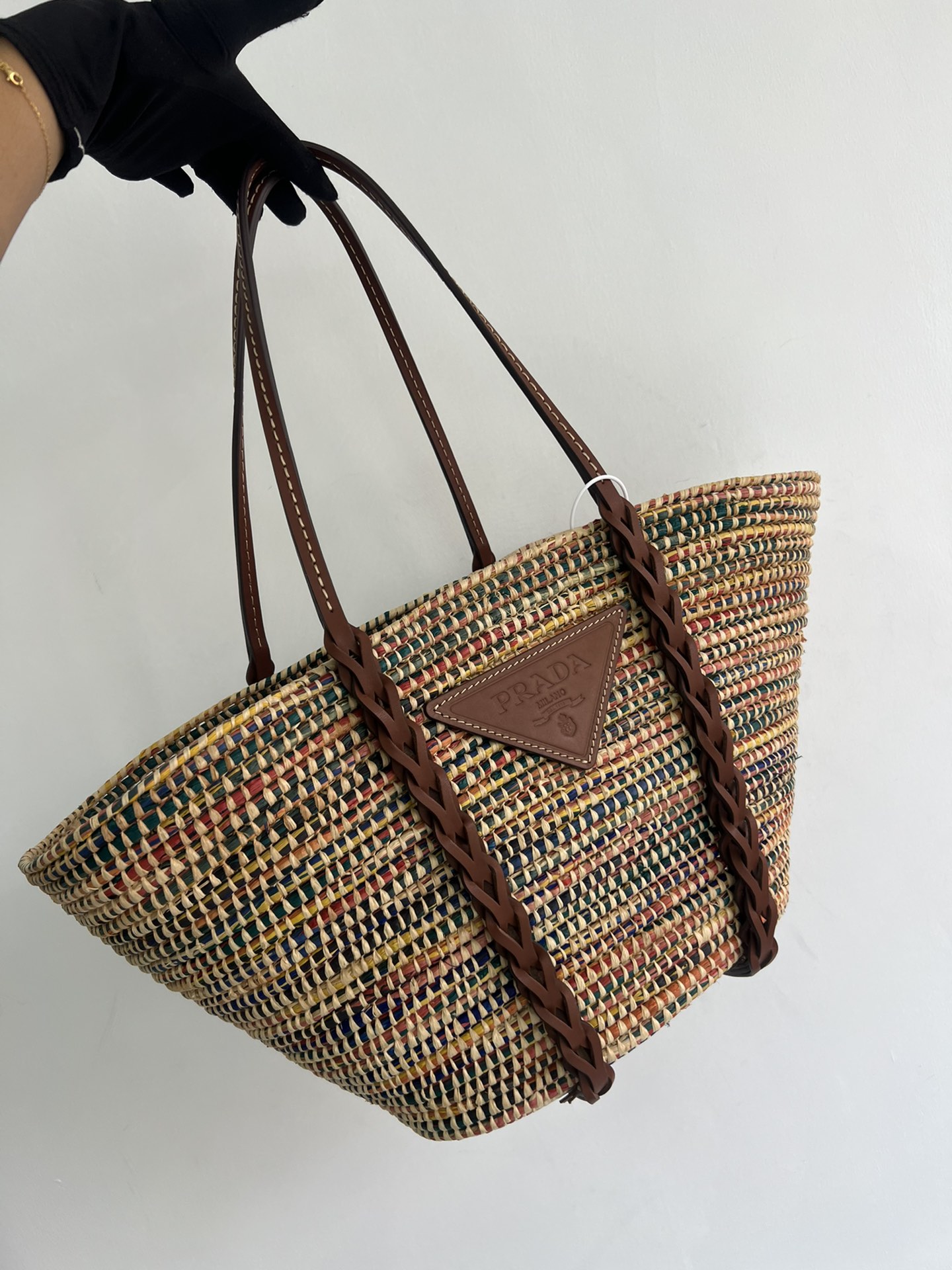 TOP PRADA Paglia Vitello Woven Braided Basket Tote Bag 25×25×16 cm - 2 Colors