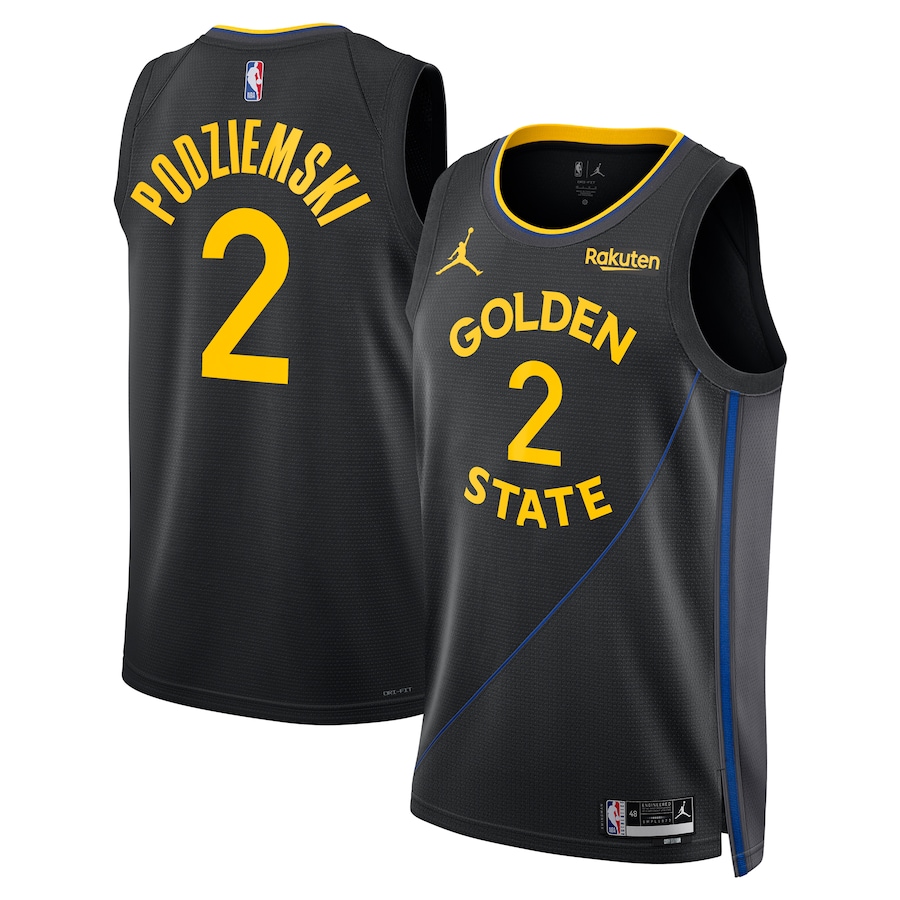 Brandin Podziemski Black Golden State Warriors 2024/25 Swingman Player Jersey - Statement Edition