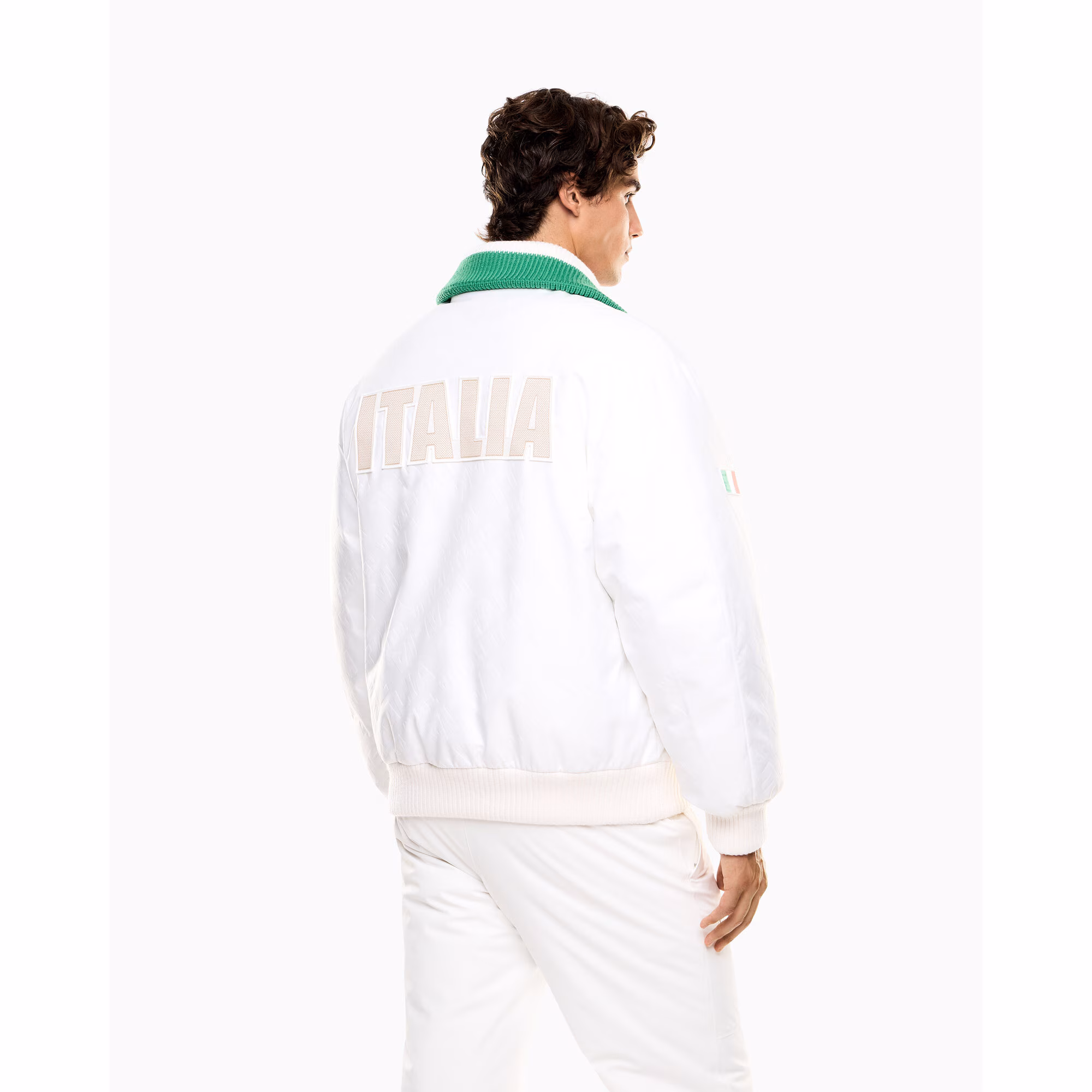 Team Italy EA7 Emporio Armani Bomber Jacket - White