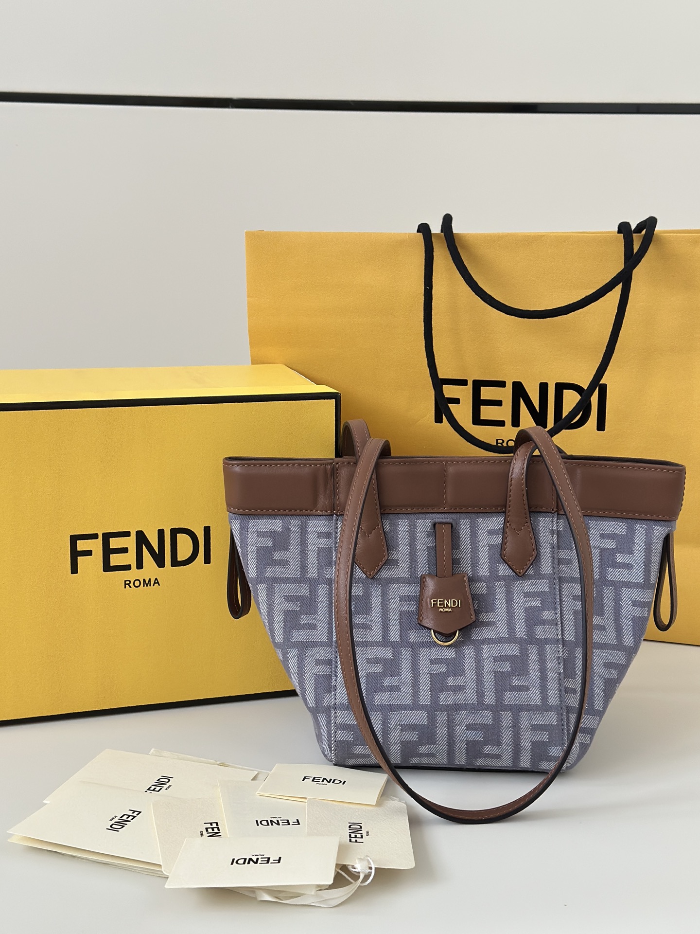 TOP FENDI Origami Folding Bag 15*15*19cm - Blue