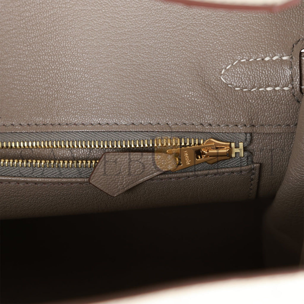 HERMES BIRKIN 25 OSTRICH BRUSHED GOLD HARDWARE (25*20*13cm)