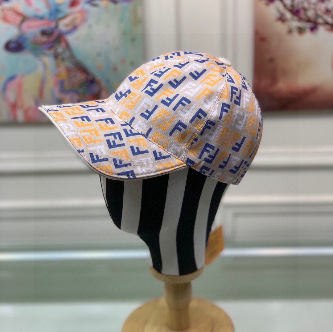 TOP FENDI Original Jacquard Canvas Baseball Cap - 5 Colors