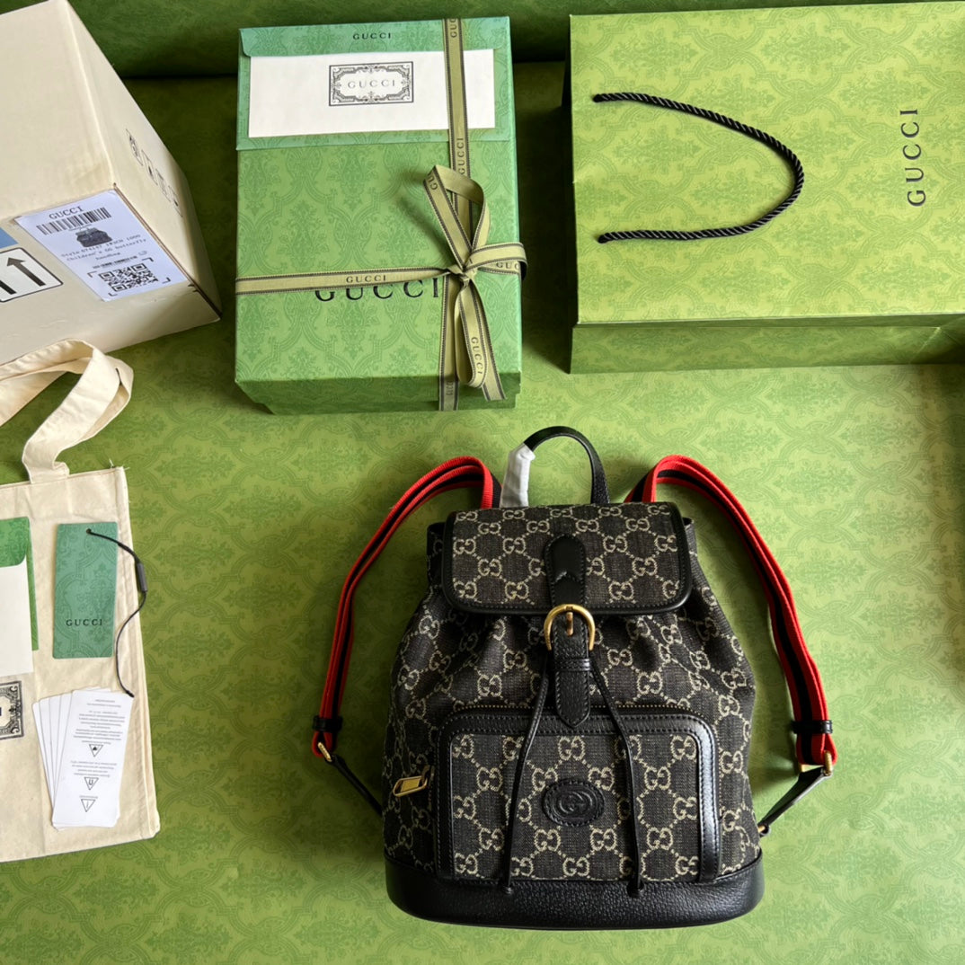 TOP GUCCI G*G Interlocking G Backpack - Black