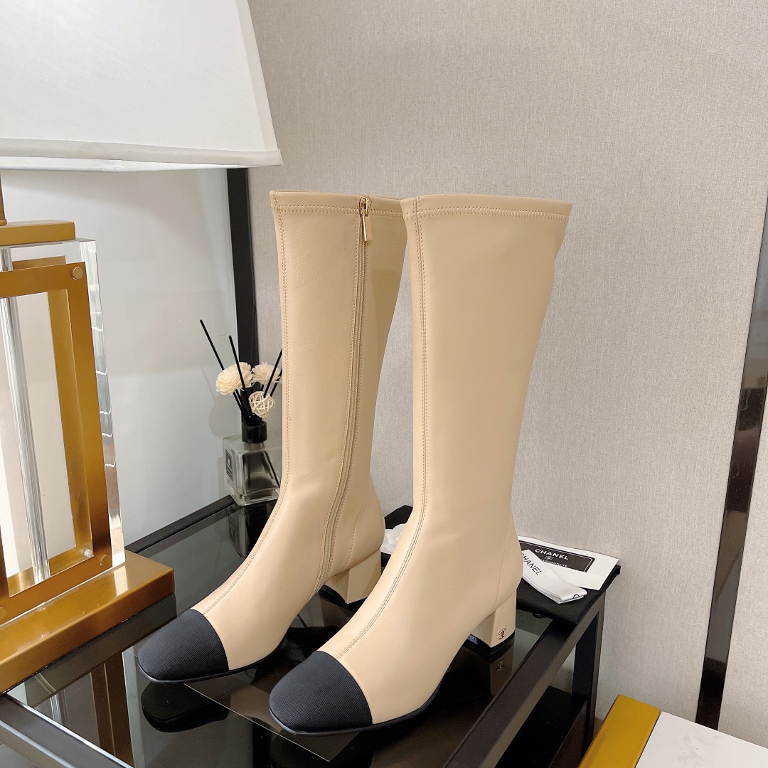 TOP CHANEL Classic Square Toe Boots For Autumn And Winter - 5cm - 6 Colour