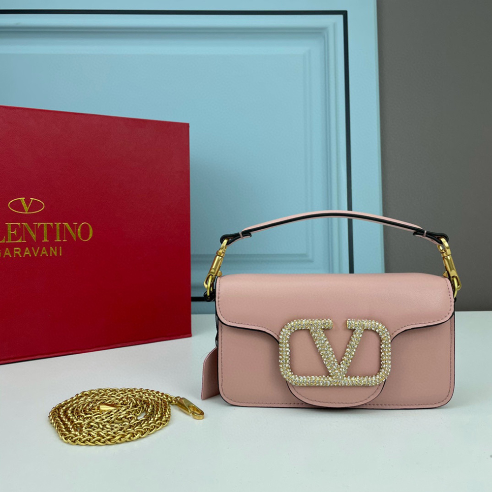 VALENTINO GARAVANI LOCÒ MICRO BAG WITH CHAIN AND JEWEL LOGO  (Replica)