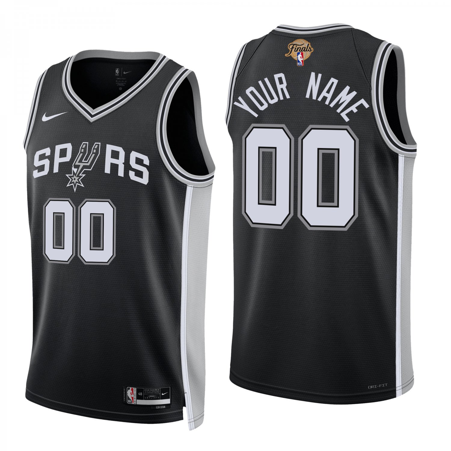 Custom San Antonio Spurs 2026 Finals Jersey - Black