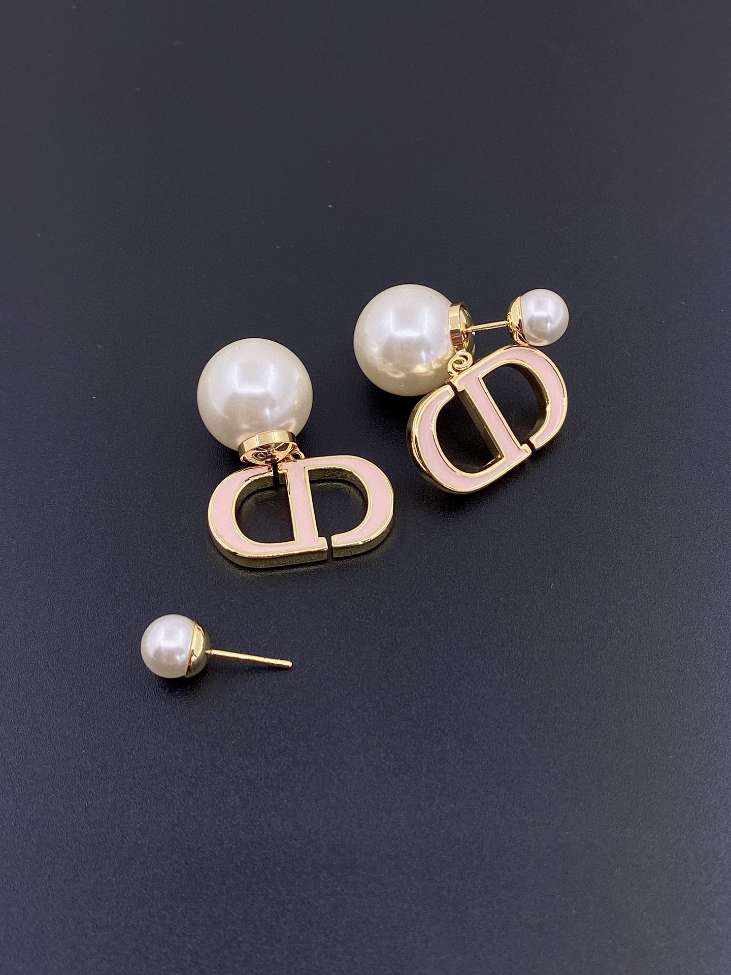 Top Christian Dior large/small pearl stud earrings - 3 colors