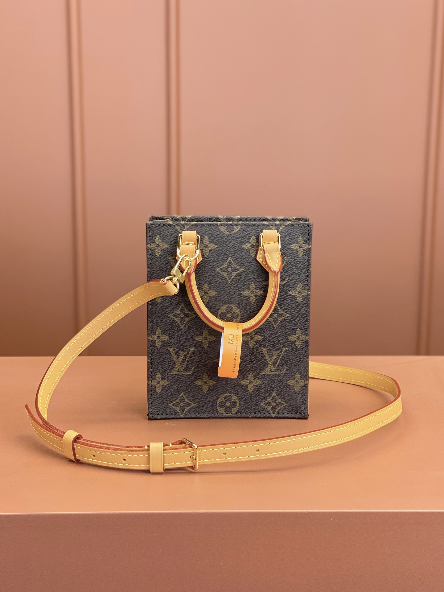 TOP Louis Vuitton LV Petit Sac Plat Handbag 14x17x5cm - Brown