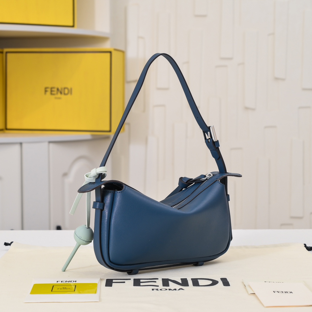 TOP FENDI Simply Fendi Shoulder Bag 22×13×4.5CM -Blue