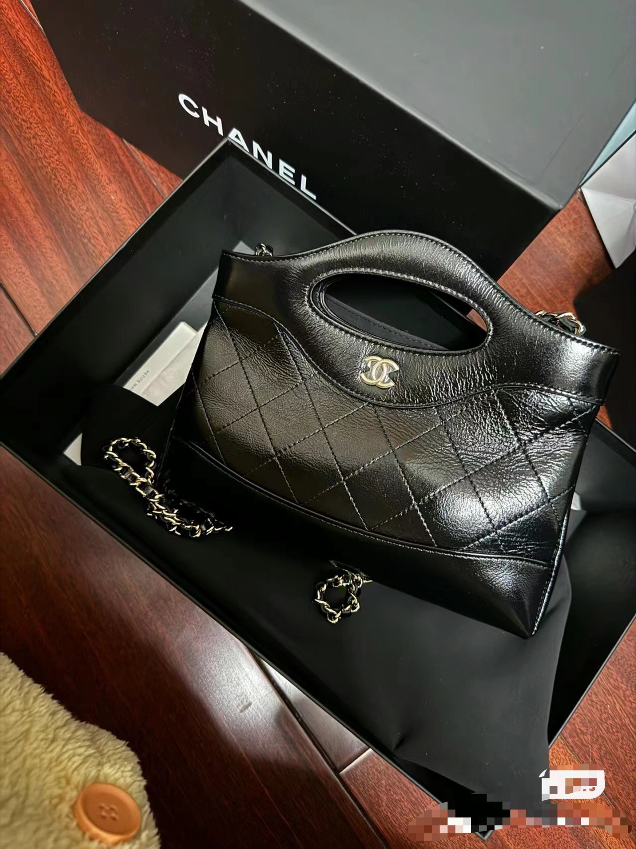 TOP CHANEL Cowhide Mini Handbag - 17.5X20.5CM - GHW&Black -