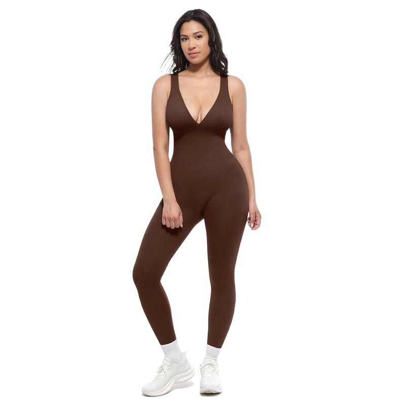 High-elasticity fitness tank top seamless aerial yoga jumpsuit, tummy control, tight-fitting sports backless jumpsuit for women levelkeen