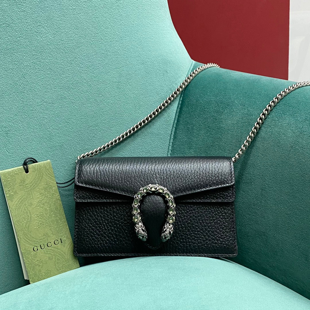 TOP GUCCI G*G Dionysus Super mini Bag w Stones - Black