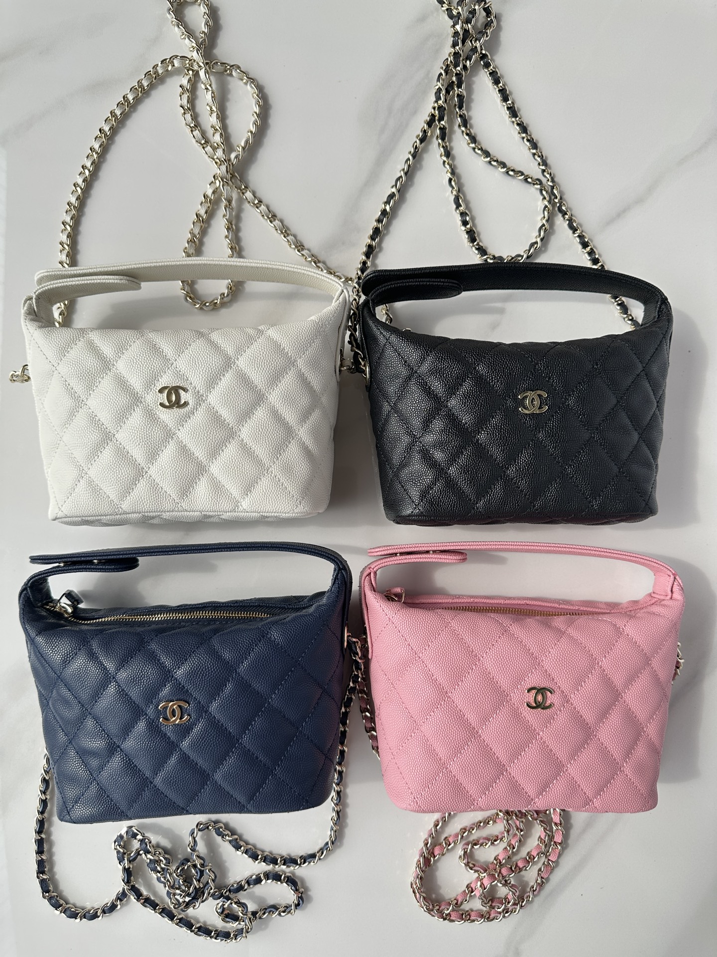 TOP CHANEL Spherical Cowhide Lunch Box Bag - GHW&19*15*6.5cm - 4 Colour