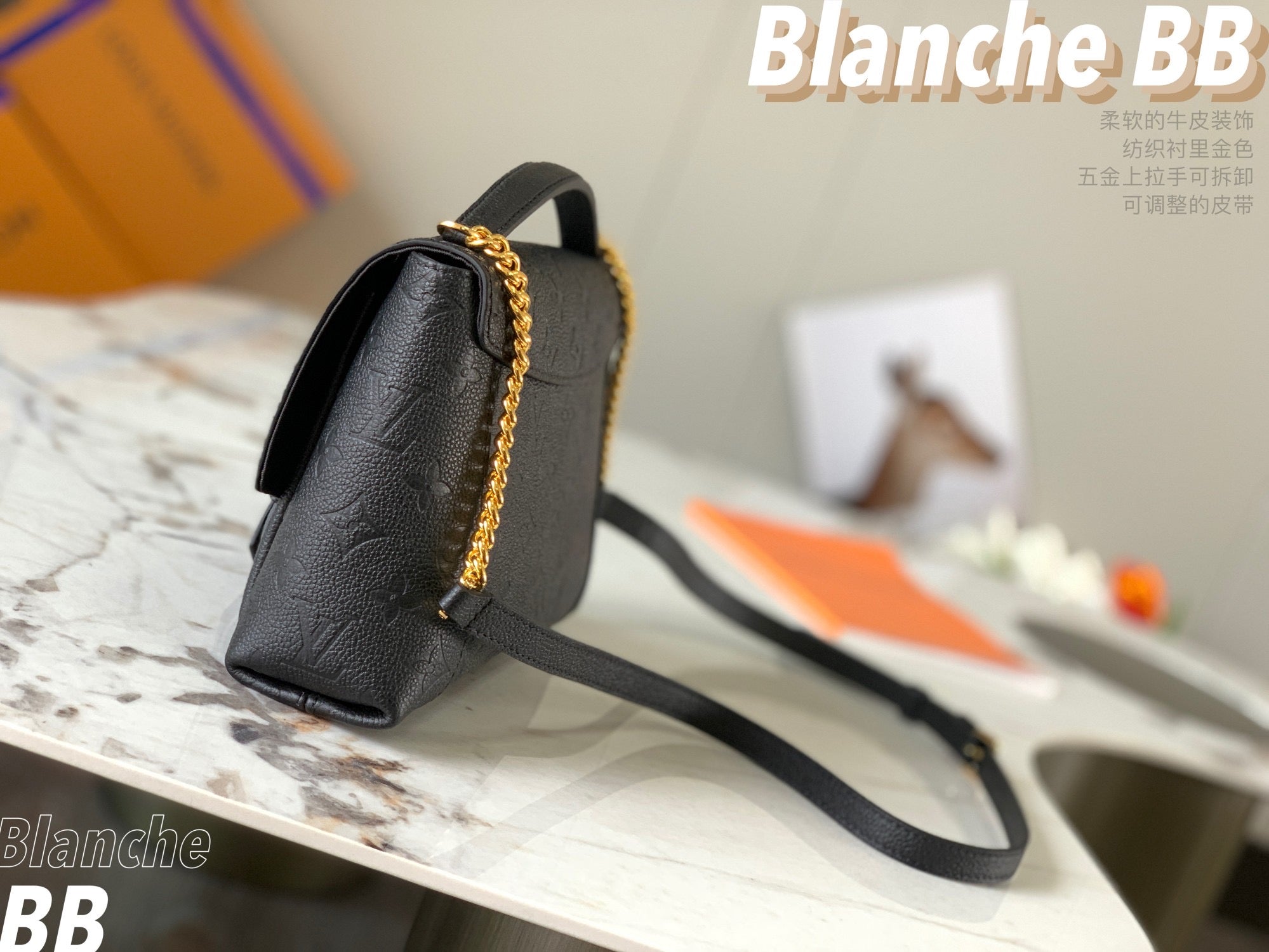 TOP Louis Vuitton LV L*V Blonche BB Empreinte Bag - Black