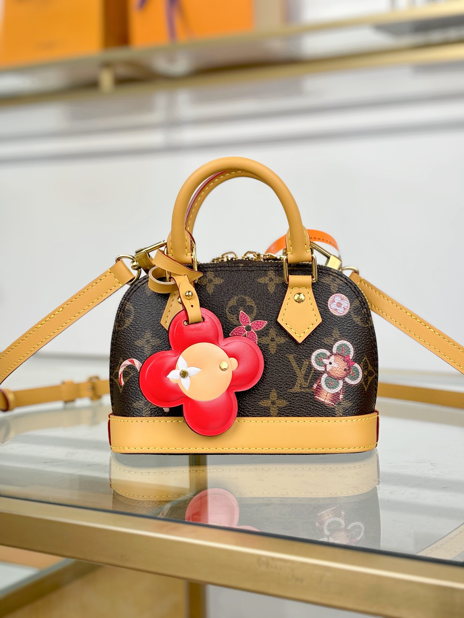 TOP Louis Vuitton LV Christmas Limited NANO ALMA Bag 18x12x8cm - Brown