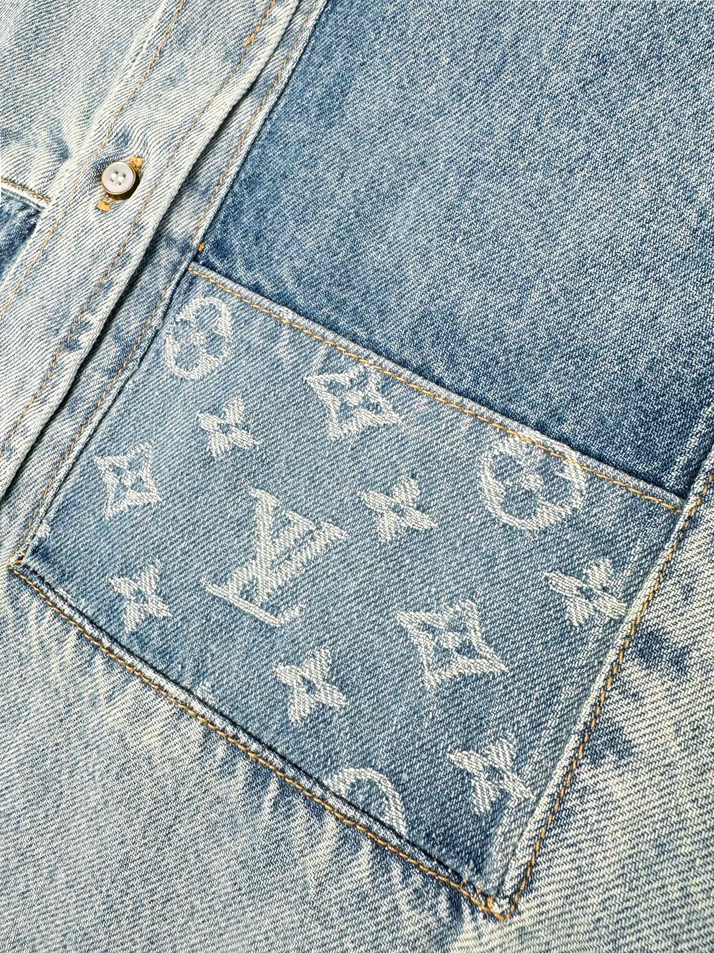 LOUIS VUITTON 标识拼接牛仔外套