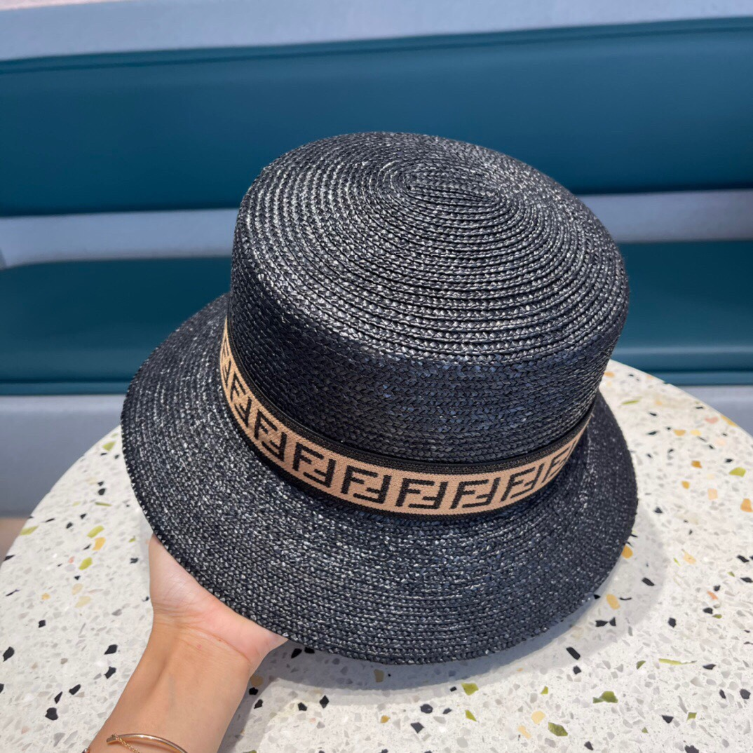 Fendi Straw Flat Top Hat  Sunhat （Replica）