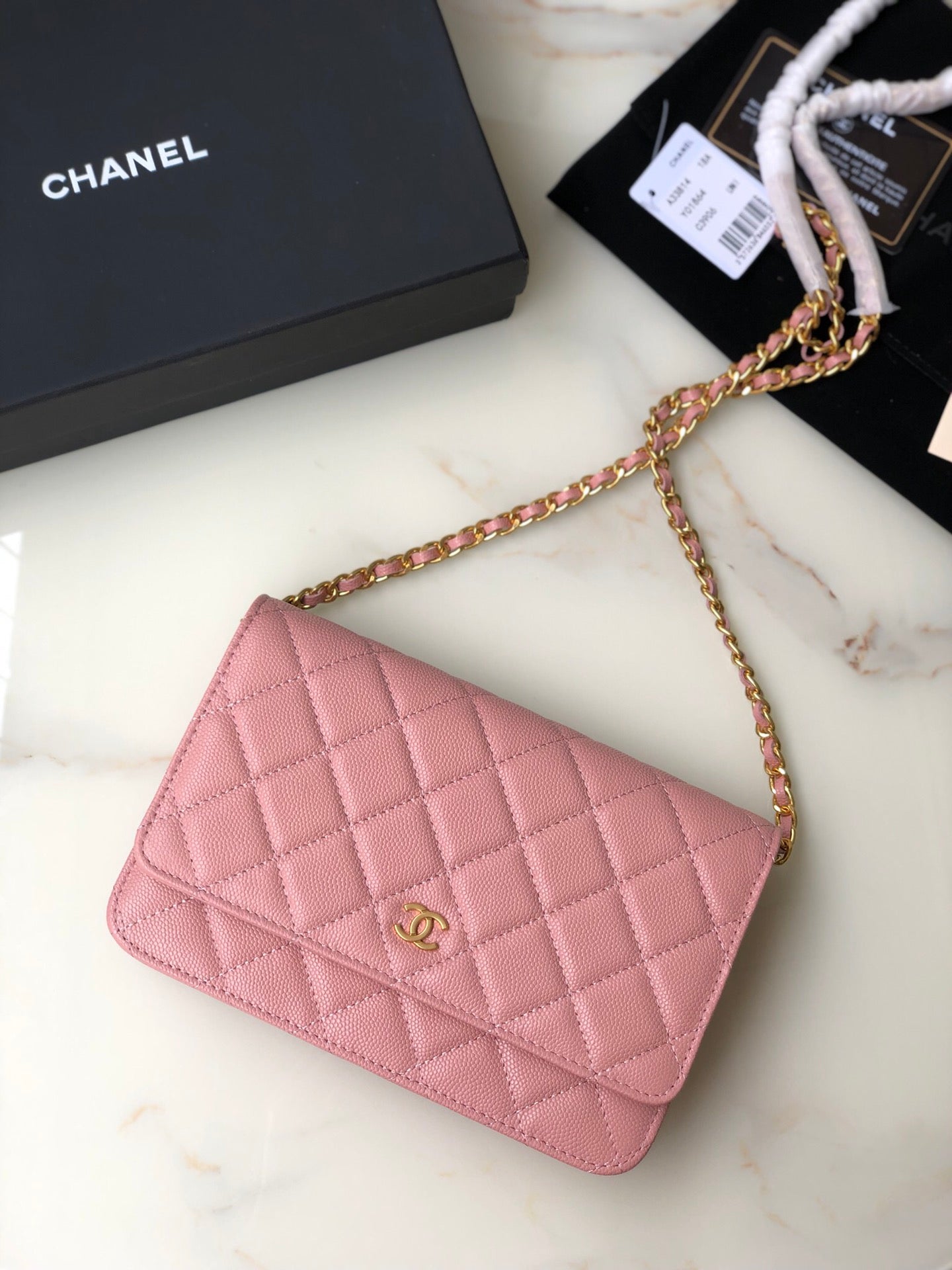 TOP CHANEL WOC Bag Caviar Leather - Pink