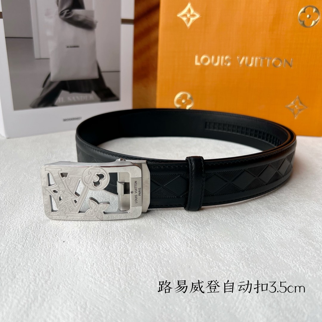 TOP Louis Vuitton LV Calfskin Belt -  3.5CM