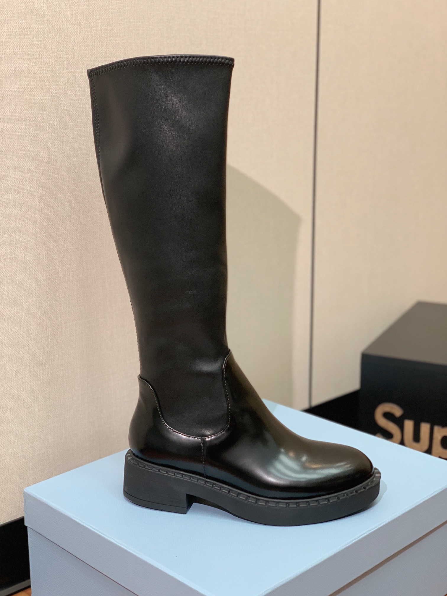 TOP PRADA Elastic Boots - Black