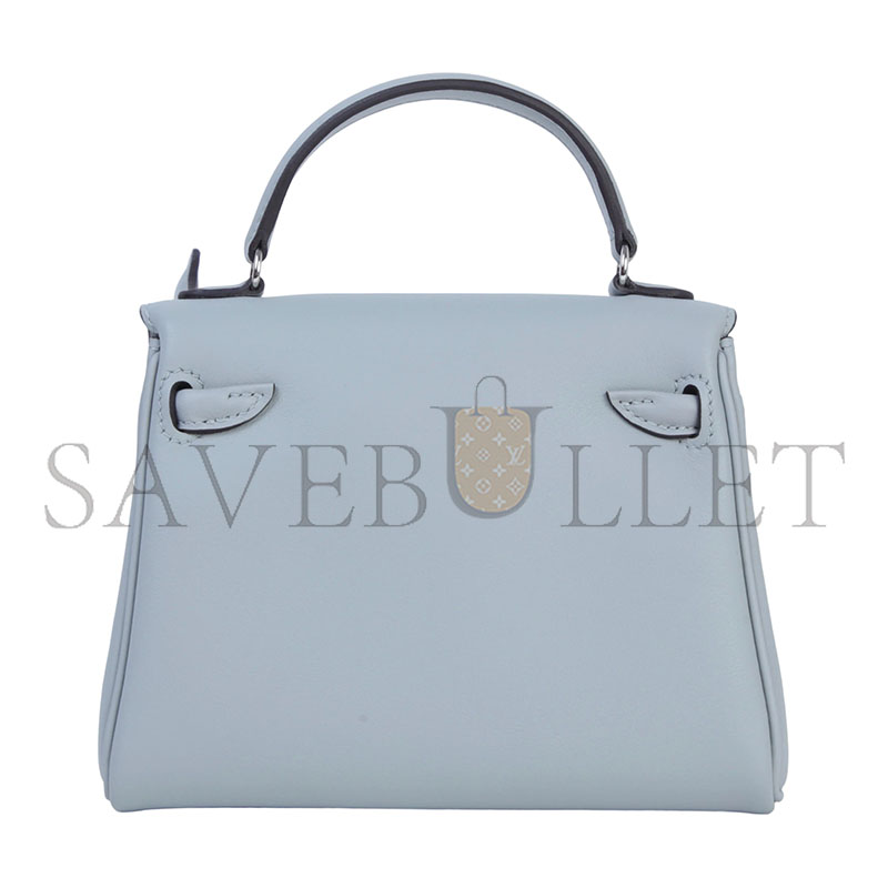 HERMÈS MASTER KELLY DOLL 8U IN GLACIER BLUE SWIFT LEATHER WITH SILVER HARDWARE (15*12*7cm)