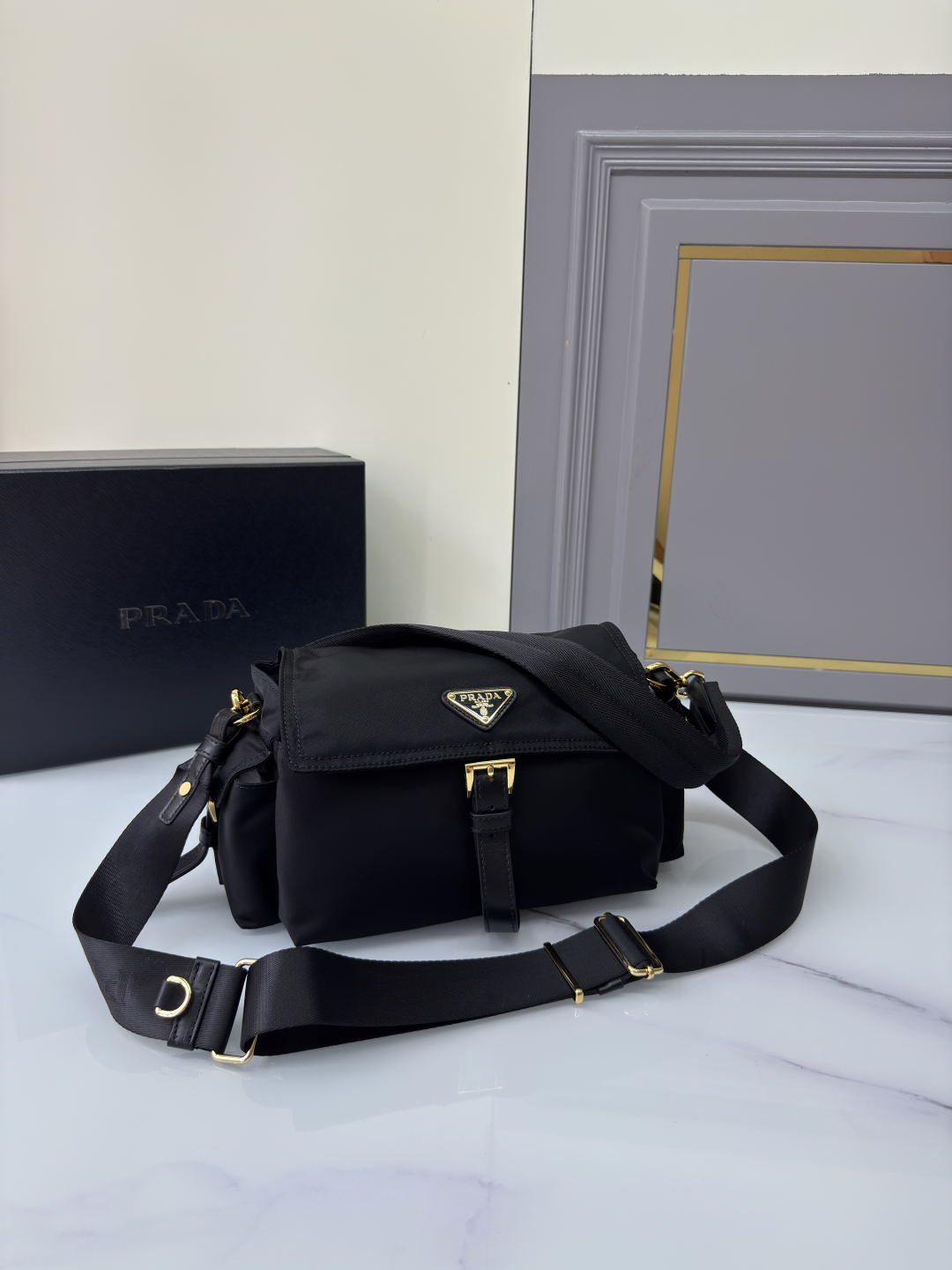 TOP PRADA Explore Messenger Bag Re-Nylon 30x14x10cm/37.5x19x12cm - 2 Color