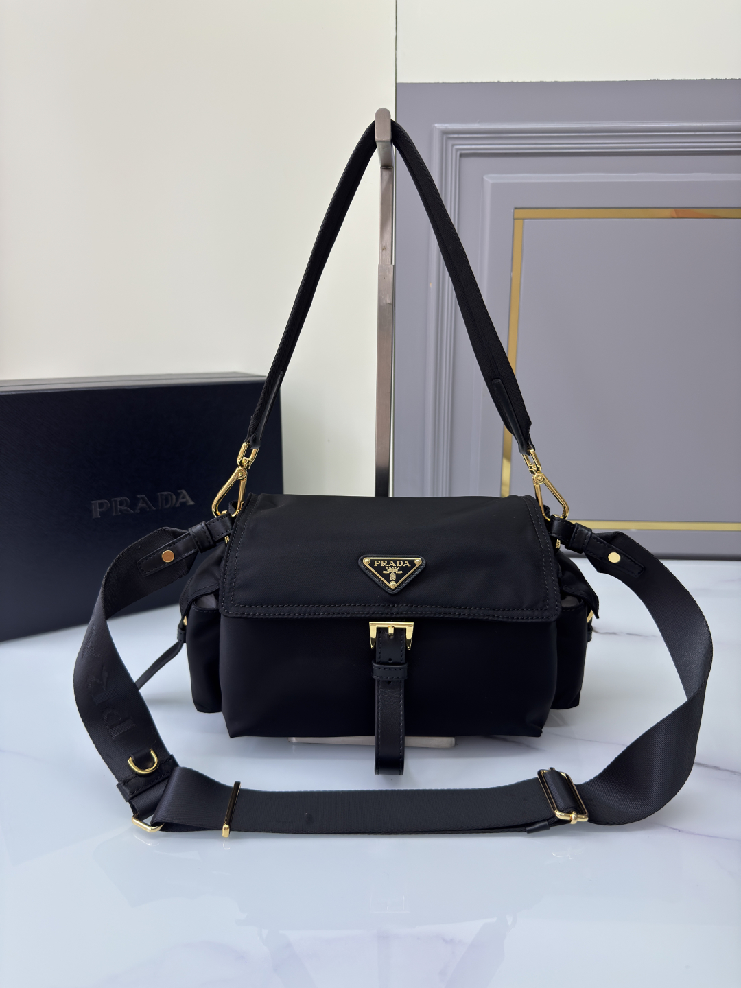 TOP PRADA Explore Messenger Bag Re-Nylon 30x14x10cm/37.5x19x12cm - 2 Color