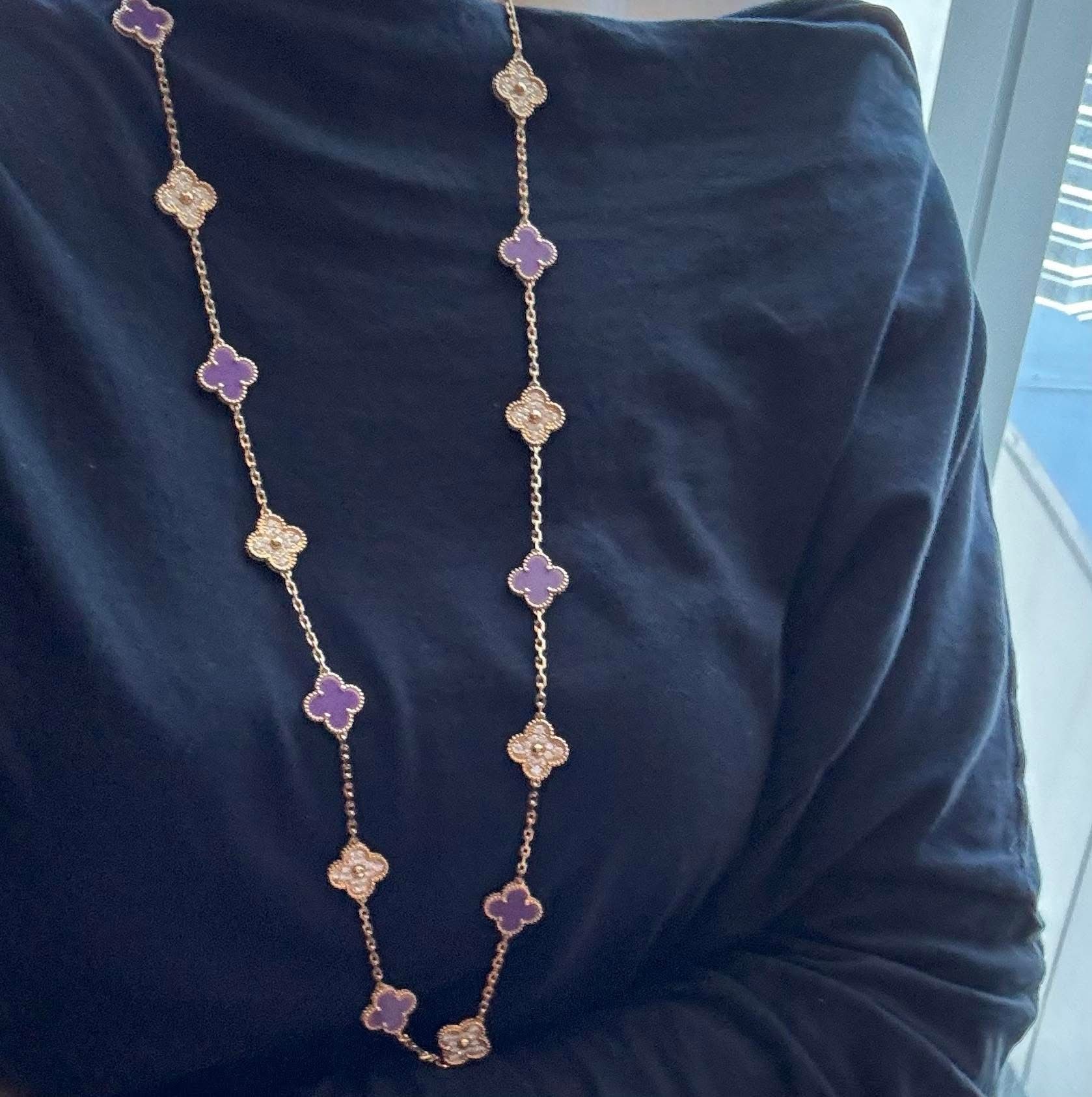 TOP Van Cleef & Arpels Long Necklace with 20 Flowers - 3 Colors
