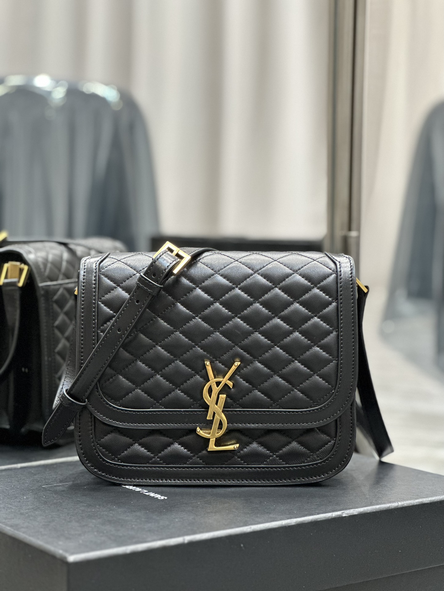 TOP Yves Saint Laurent YSL SOLFERINO Lambskin Plaid Bag - 2 Colors