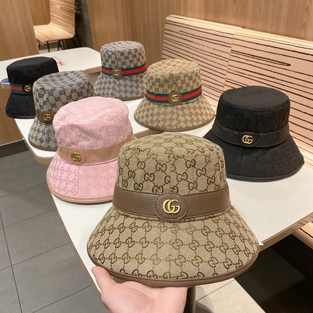 AAACAT Trendy Vintage Monogram Bucket Hat Women Designer Inspired Wide Brim Sun Fisher Hat