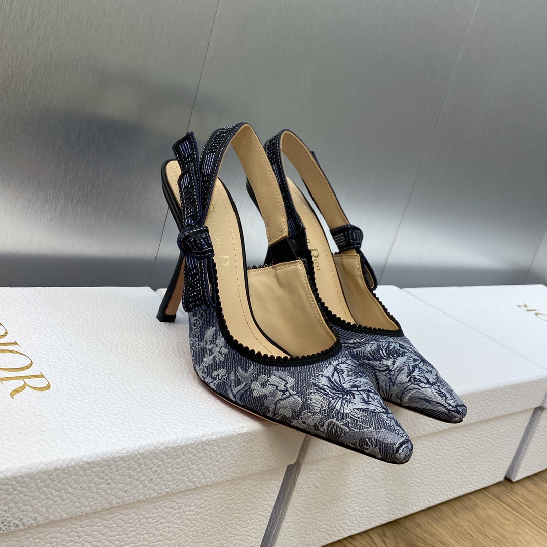 TOP Christian Dior Jacquard Embroidered High Heels - 9.5cm