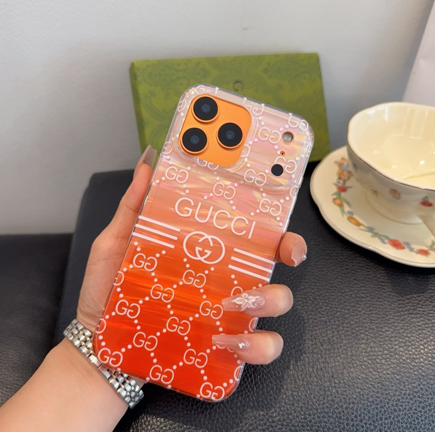 TOP GUCCI Iphone Phone Case - Orange