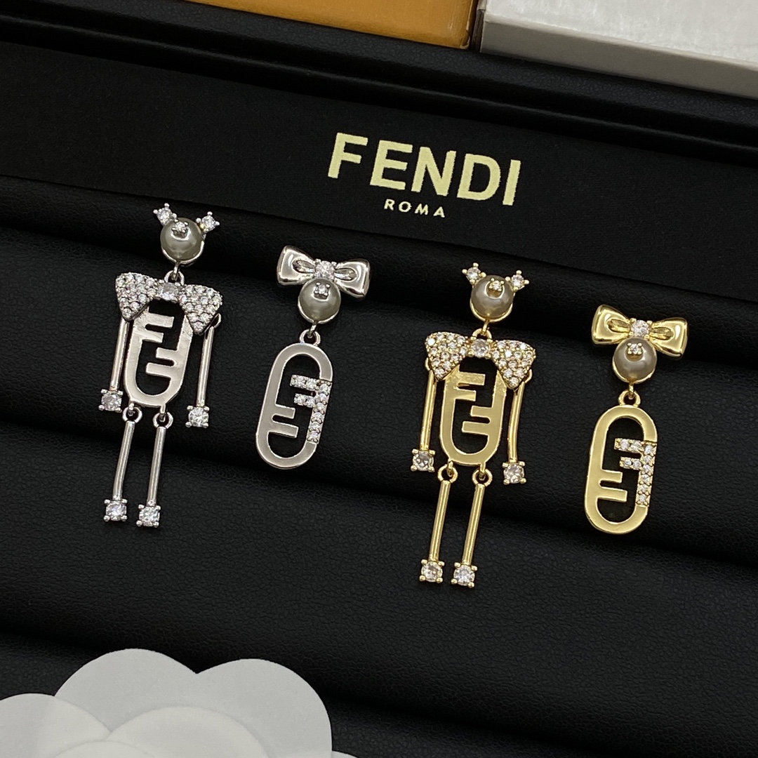 TOP FENDI FF Earrings - Gold