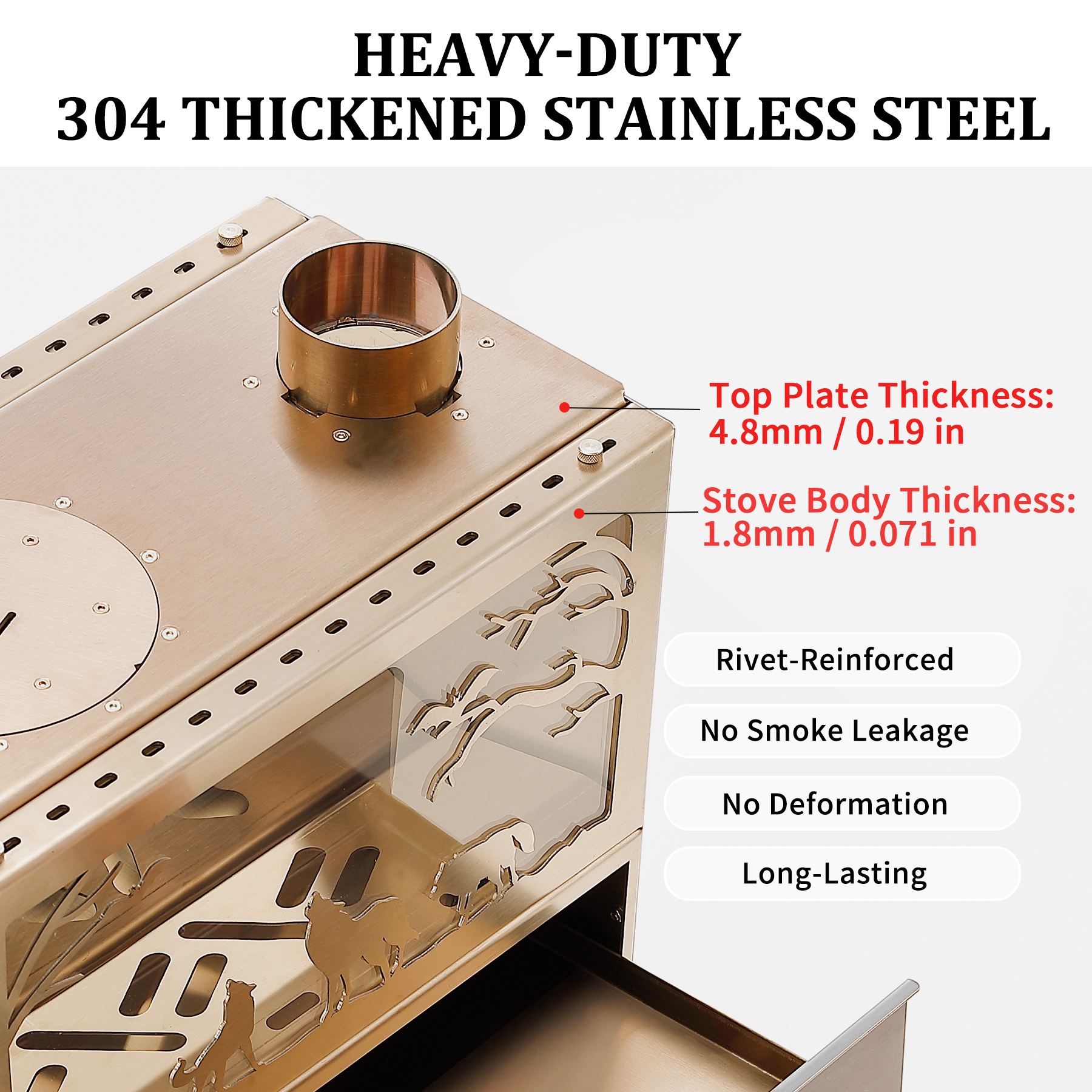 M8  Rose Gold Tent Wood Stove