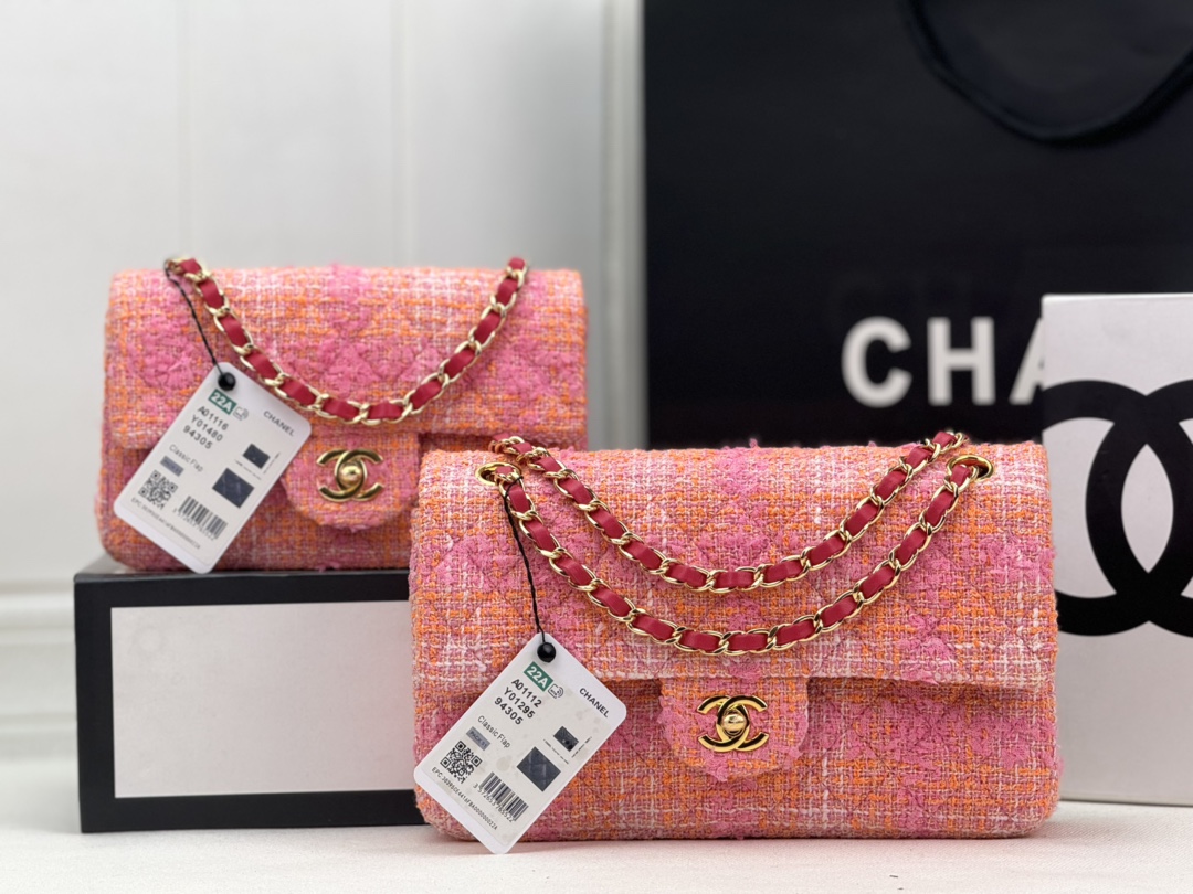 TOP CHANEL Woolen Series Flab Bags 20CM/25CM - 4 Colors&GWH