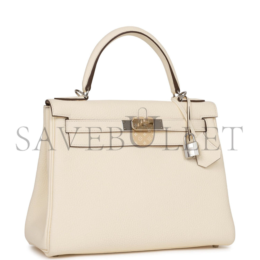 HERMES KELLY 28 CLEMENCE PALLADIUM HARDWARE (28*22*10cm)