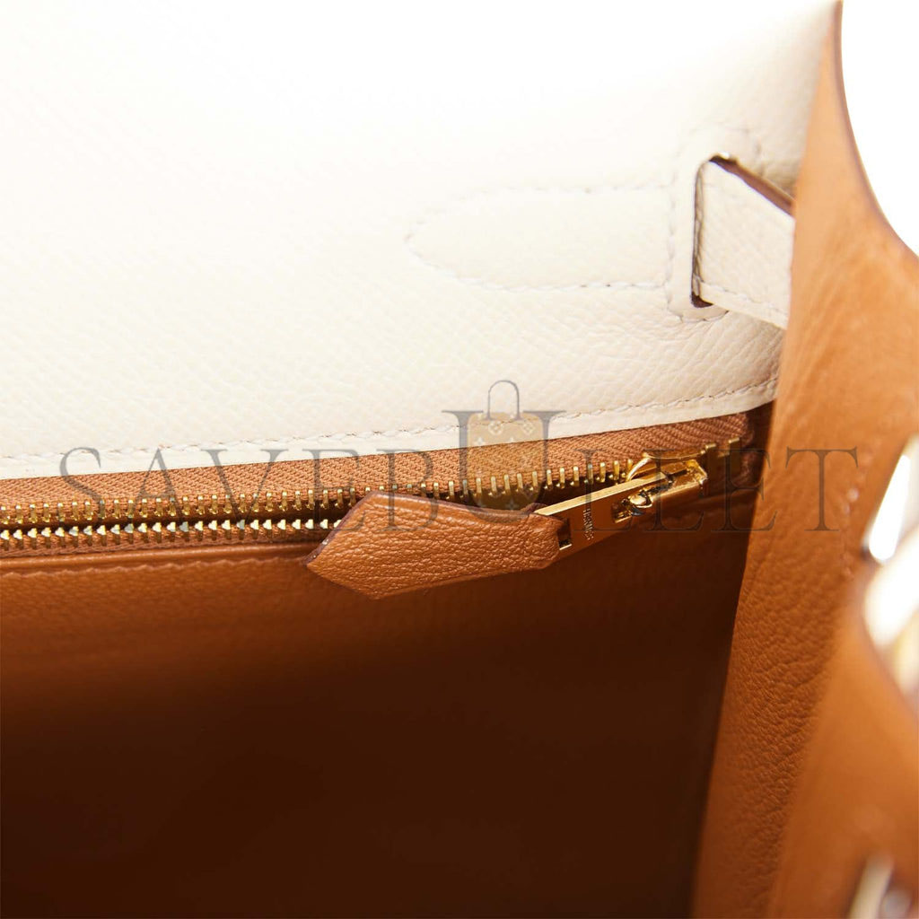 HERMES KELLY 28 SELLIER EPSOM BRUSHED GOLD HARDWARE (28*22*10cm)