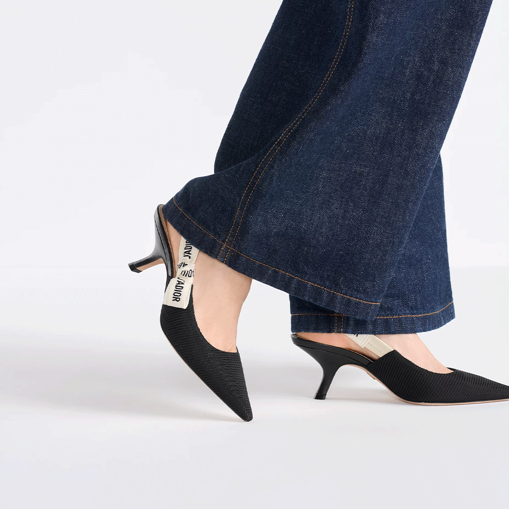 Dior J'Adior Embroidered Lace Halter Heels Slide Sandal (Replica)