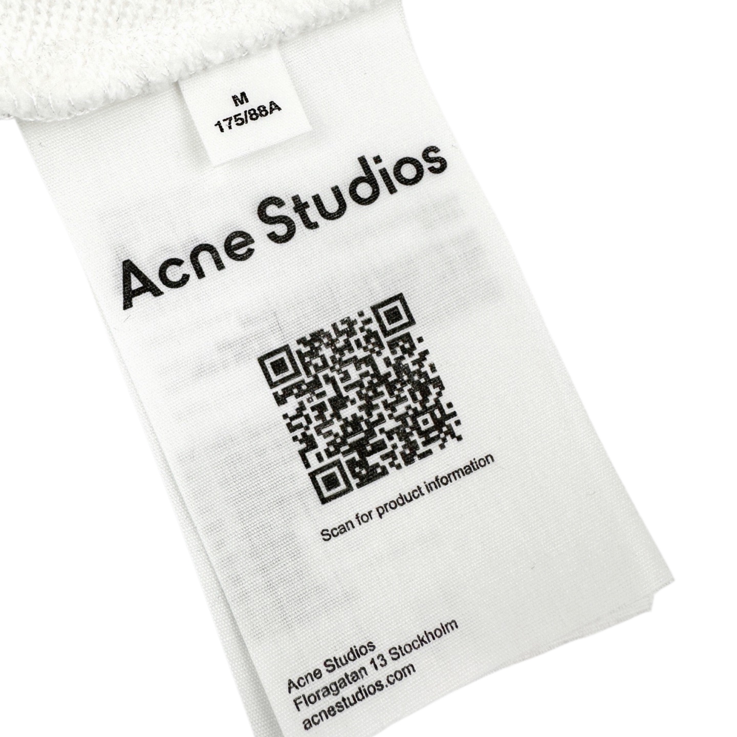 Acne 1996泥染水洗磨破做旧连帽卫衣（白色）
