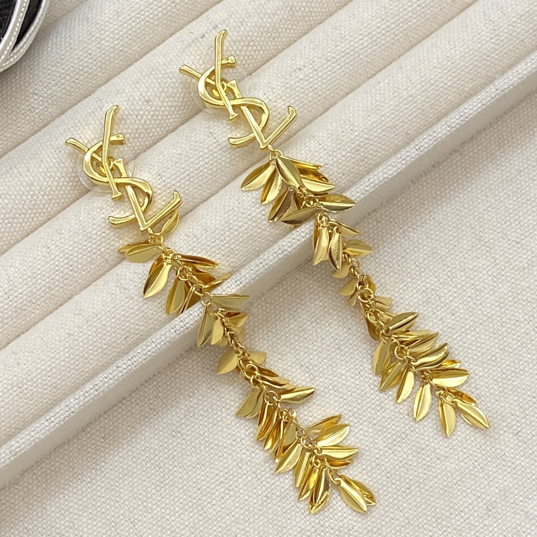 TOP Yves Saint Laurent YSL Earrings - Gold Color