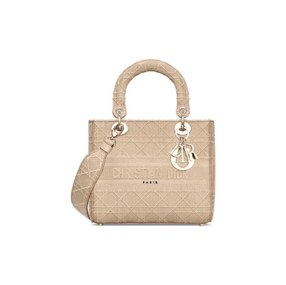 Dior Medium LADY Bag Cannage Embroidery（10A Mirror Version）