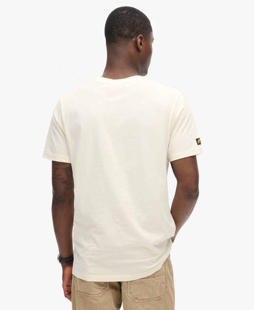 Embossed Logo Graphic T Shirt | Rice White
