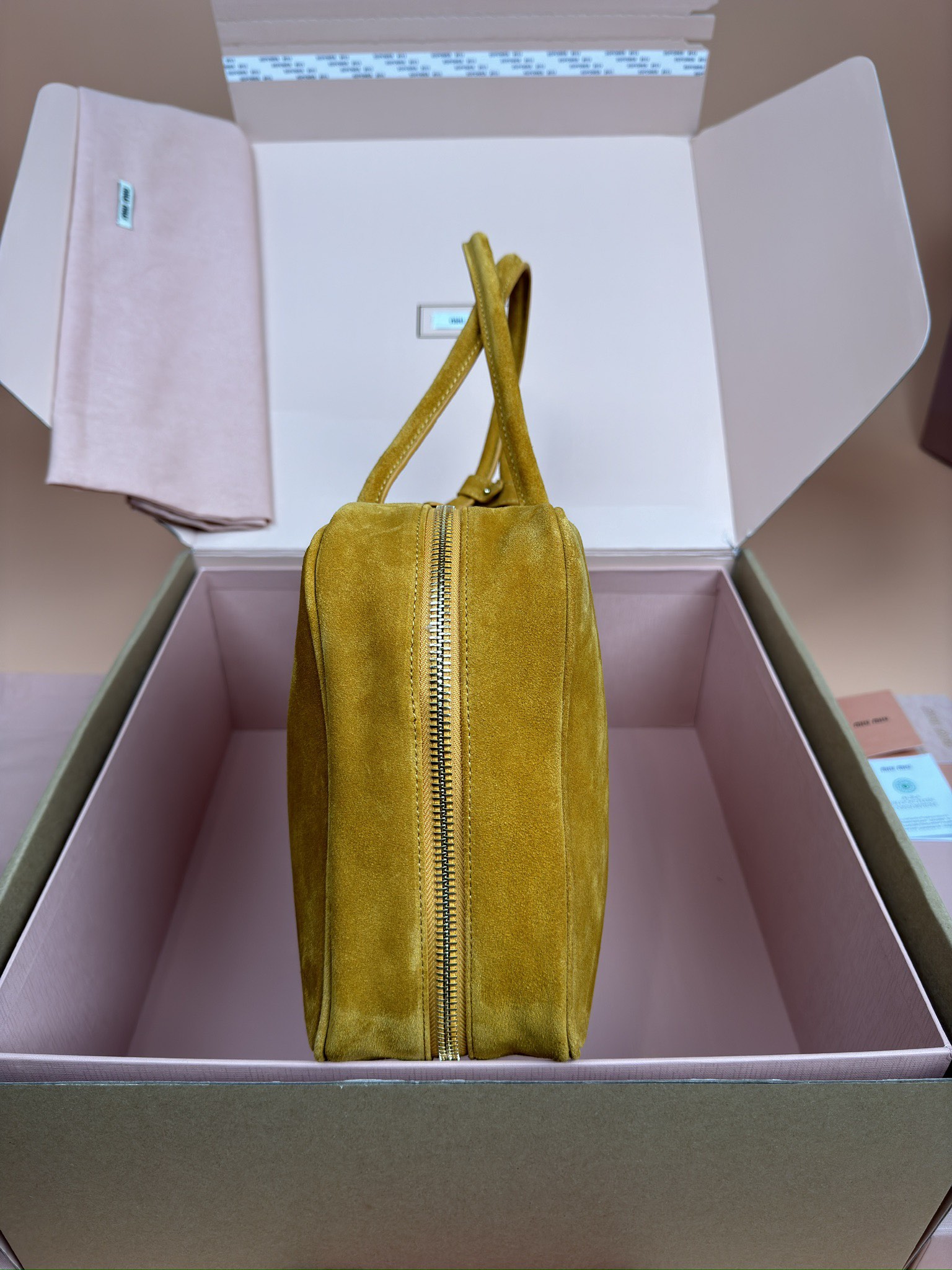 TOP Miu Miu Beau Suede Cow Leather Handbag 34x23x10cm - 2 Colour