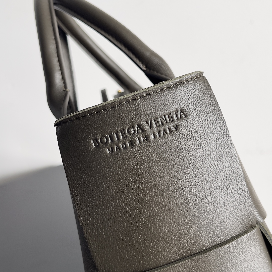 TOP Bottega Veneta BV Arco Tote Bag 25x16x8cm - Dark Khaki